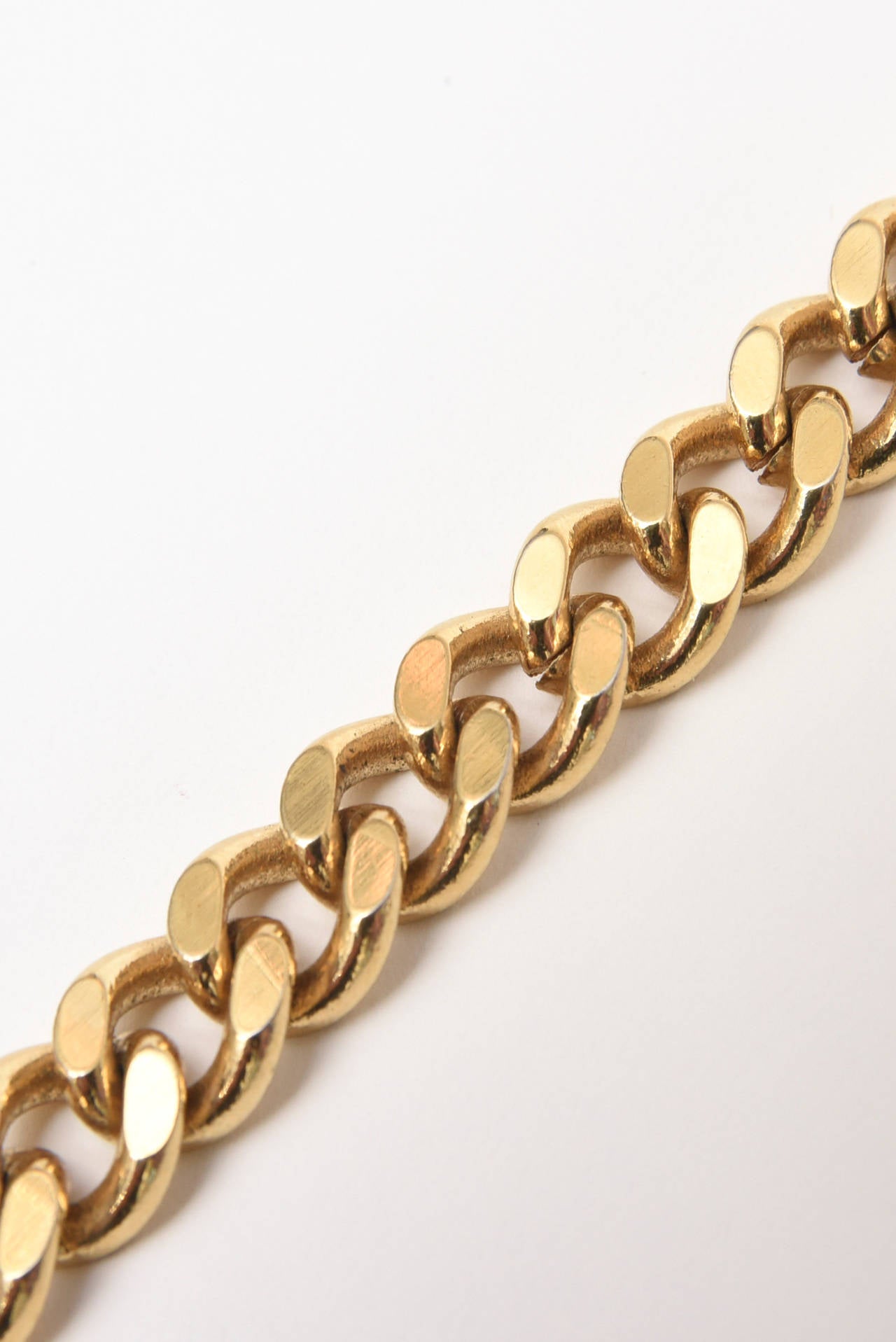 Guy Laroche Gold, Tone Chain Link Strand Necklace with Enamel and Faux Pearl SALE 1