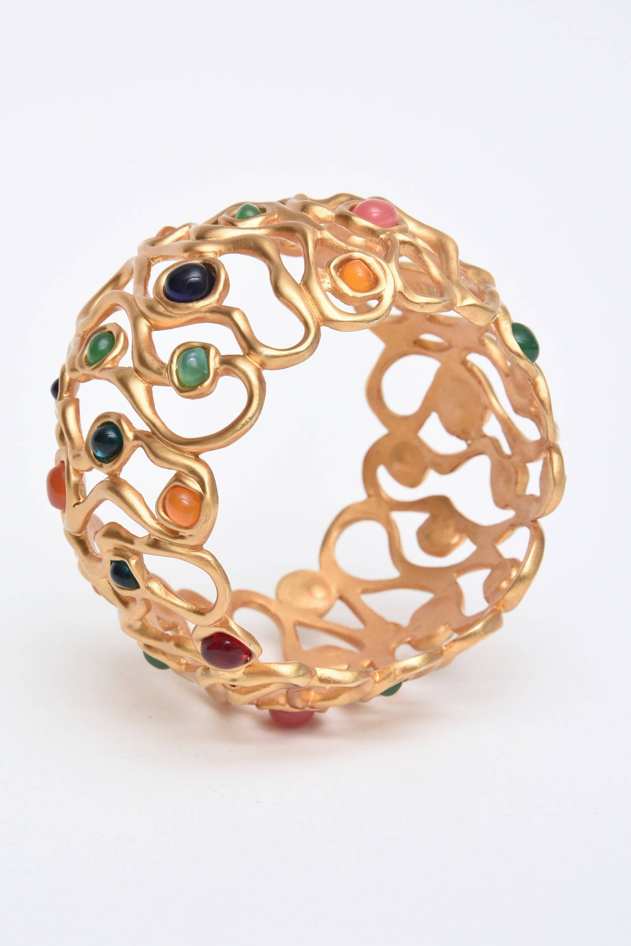cuff bracelet with stones