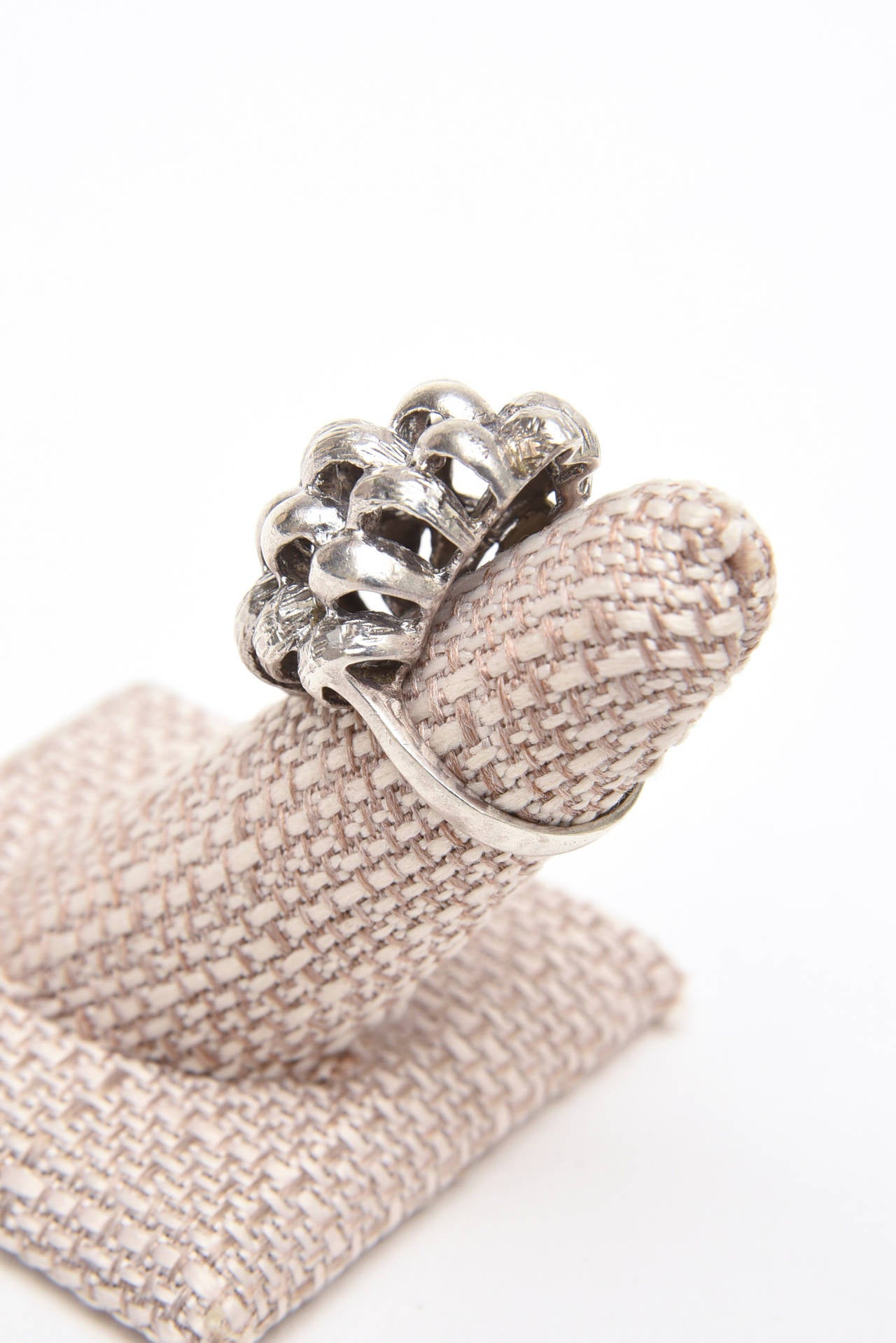 Sculptural Sterling Silver Vintage Dome Ring In Good Condition For Sale In North Miami, FL