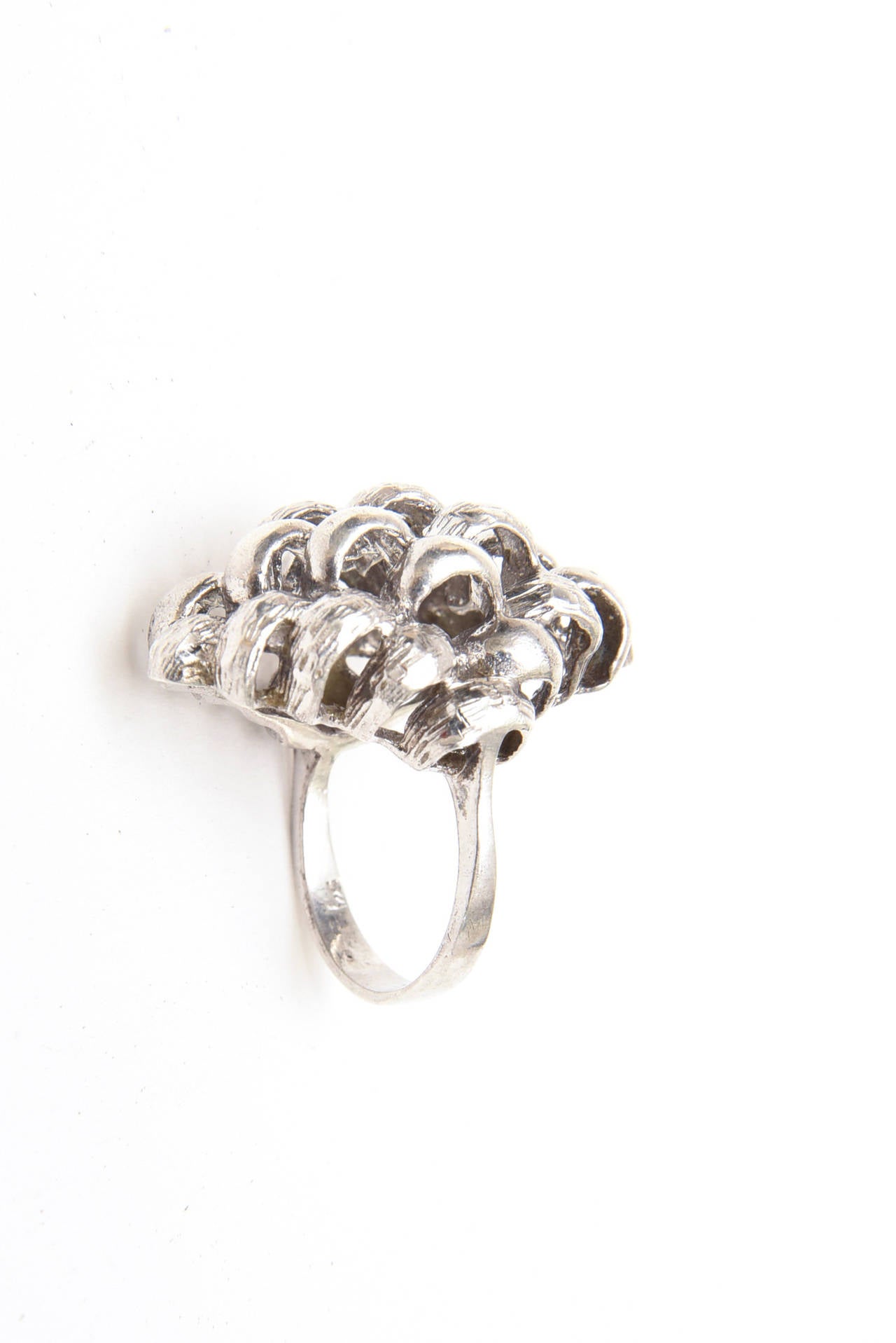 Sculptural Sterling Silver Ring For Sale 2