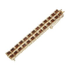 Stunning Signed Mid Century Vintage Bogoff Rhinestone Bracelet 2