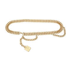 Chanel Gold Plated Chain Link "coco chanel" Perfume Dangler Belt 4