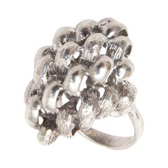 Retro Sculptural Sterling Silver Ring