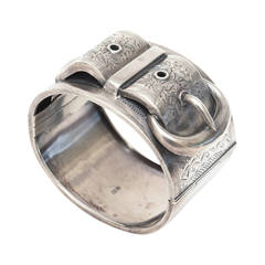 Victorian Sterling Silver Buckle Cuff Bracelet