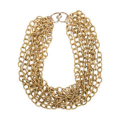 Italian 8 Row Textured Chain Necklace 3