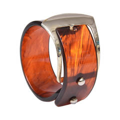 Vintage Bakelite and Chrome Buckle Cuff