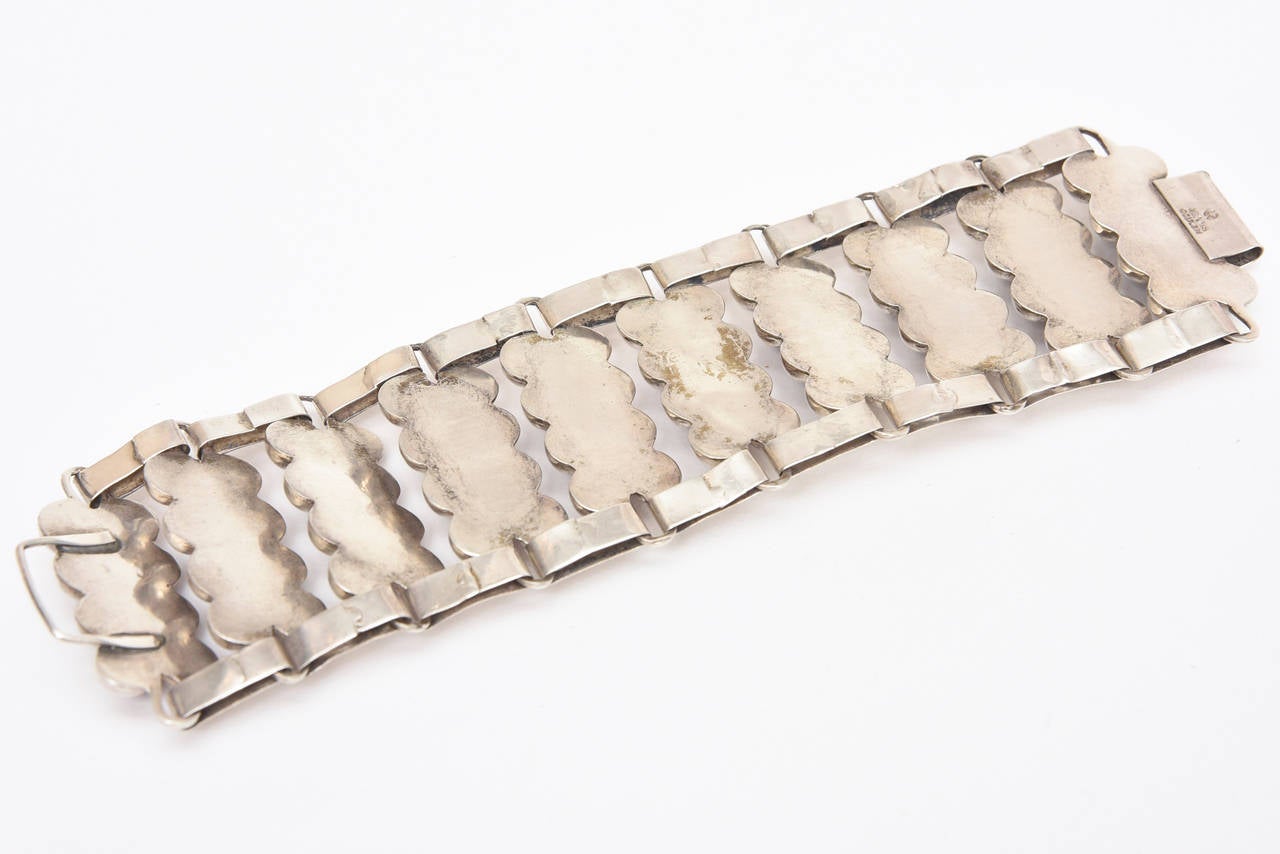  Manschettenarmband aus Sterlingsilber und Amethyst, Mid-Century Modern (Moderne) im Angebot