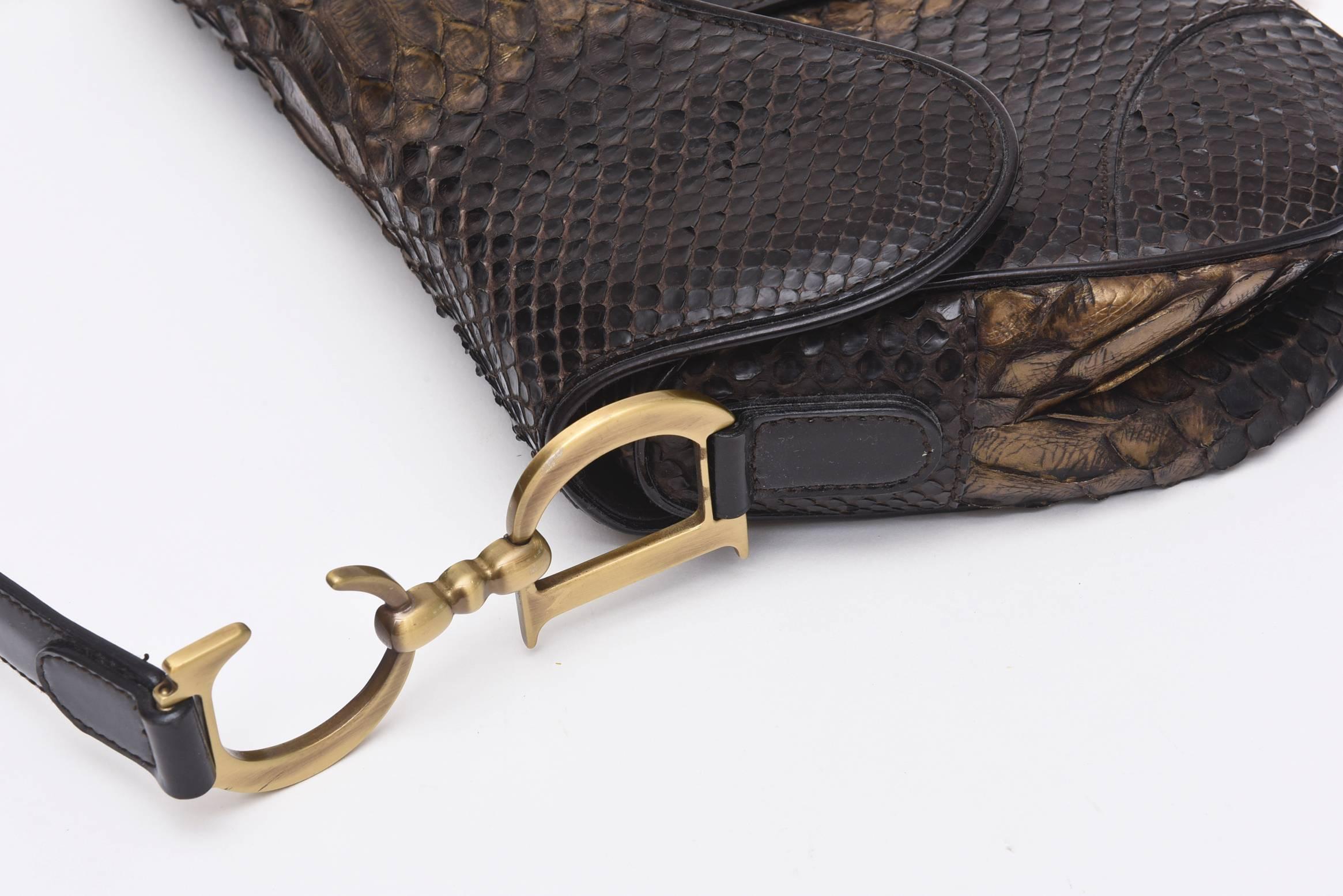 Women's Early Limited Edition John Galliano for Christian Dior Python Saddle Bag / SALE