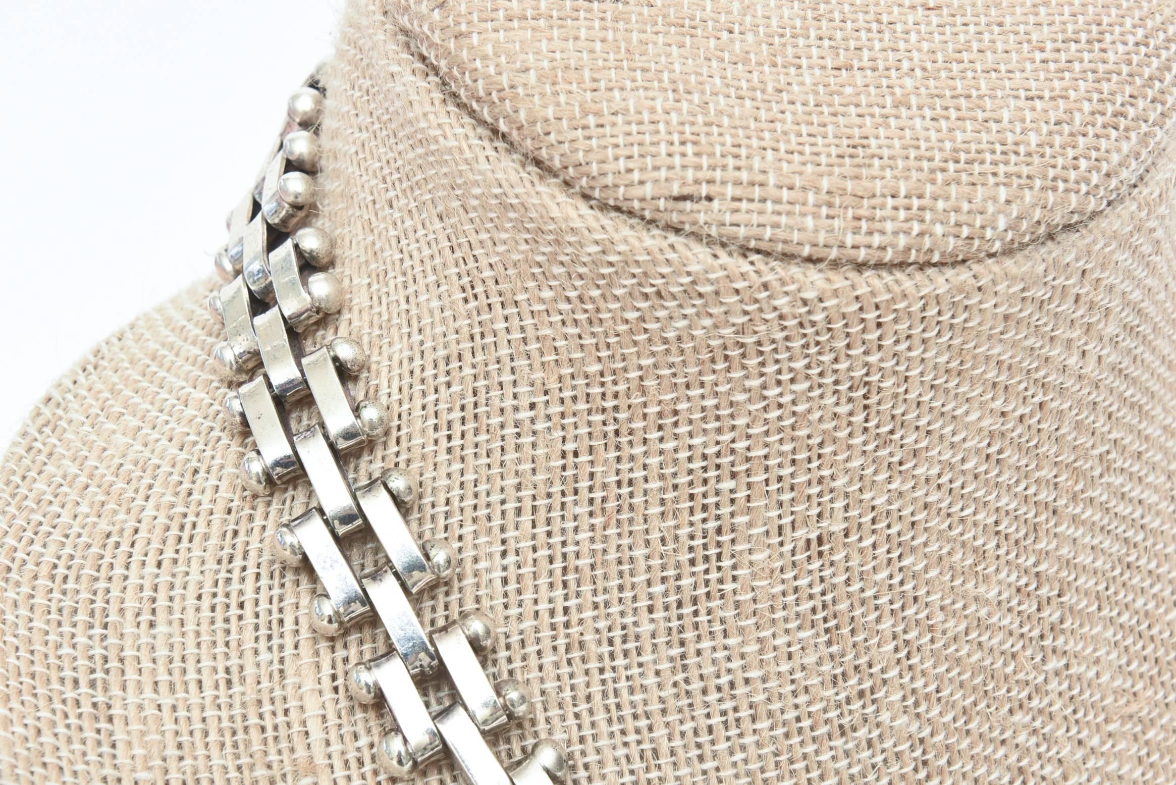  Textural Sterling Silver Link Collar Necklace 1