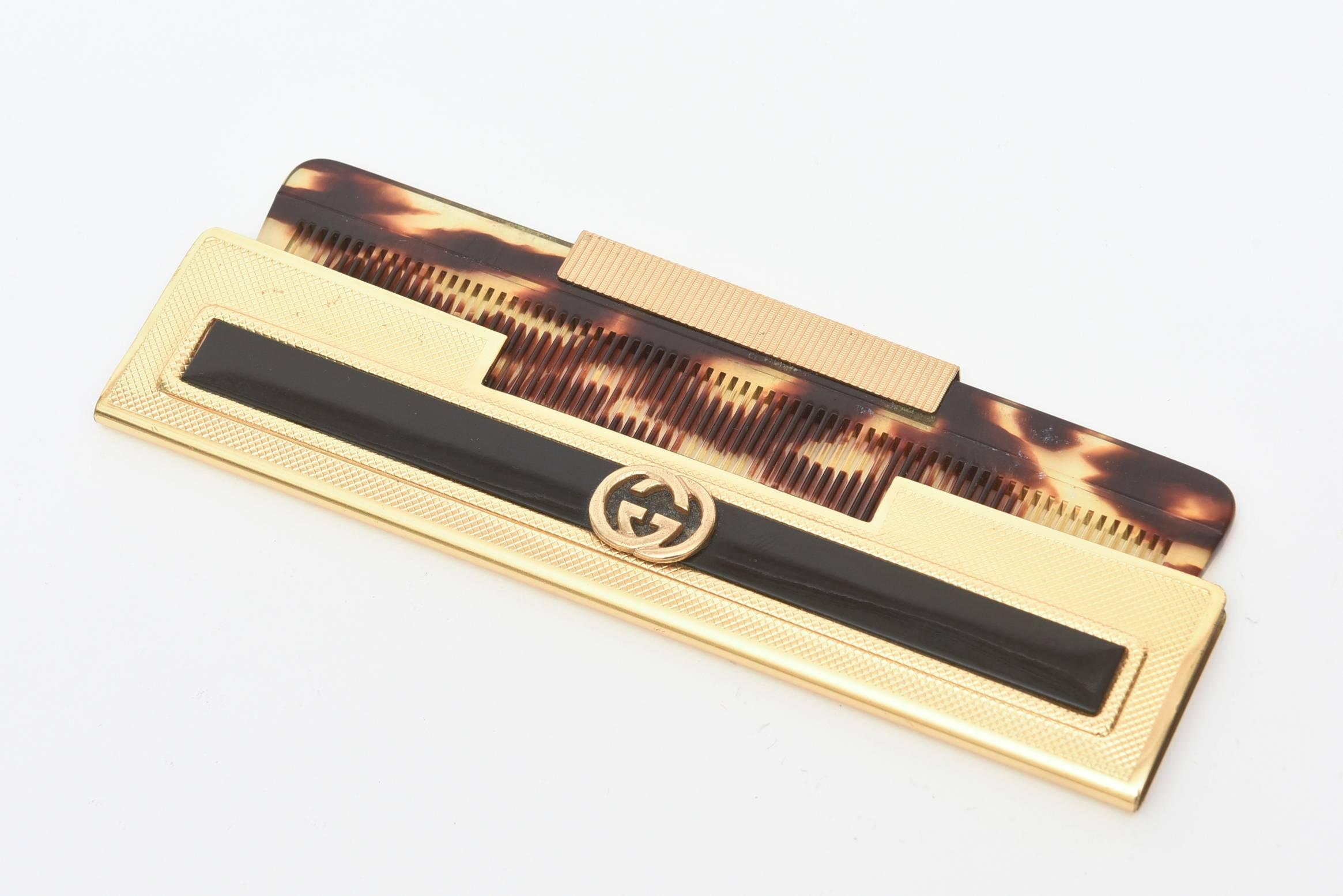 Modern Gucci Tortoise Shell Comb with Case / SATURDAY SALE