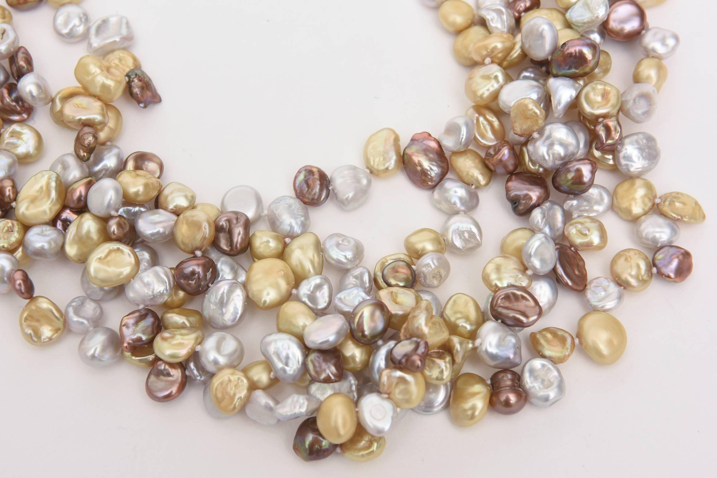 multi strand freshwater pearl necklace