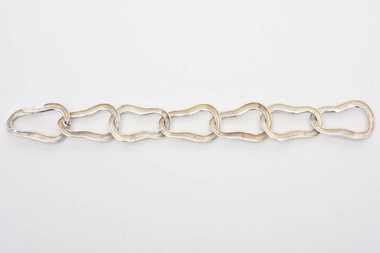 Women's  Angela Cummings For Tiffany Sterling Silver Modernist Sculptural Link Bracelet  For Sale