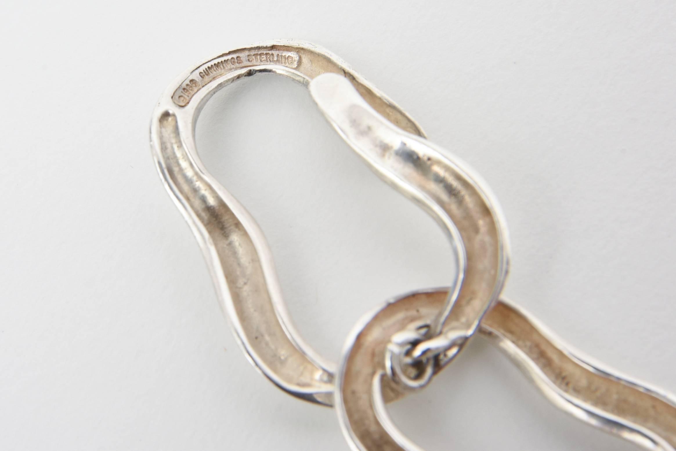 Angela Cummings For Tiffany Sterling Silver Modernist Sculptural Link Bracelet  In Good Condition In North Miami, FL