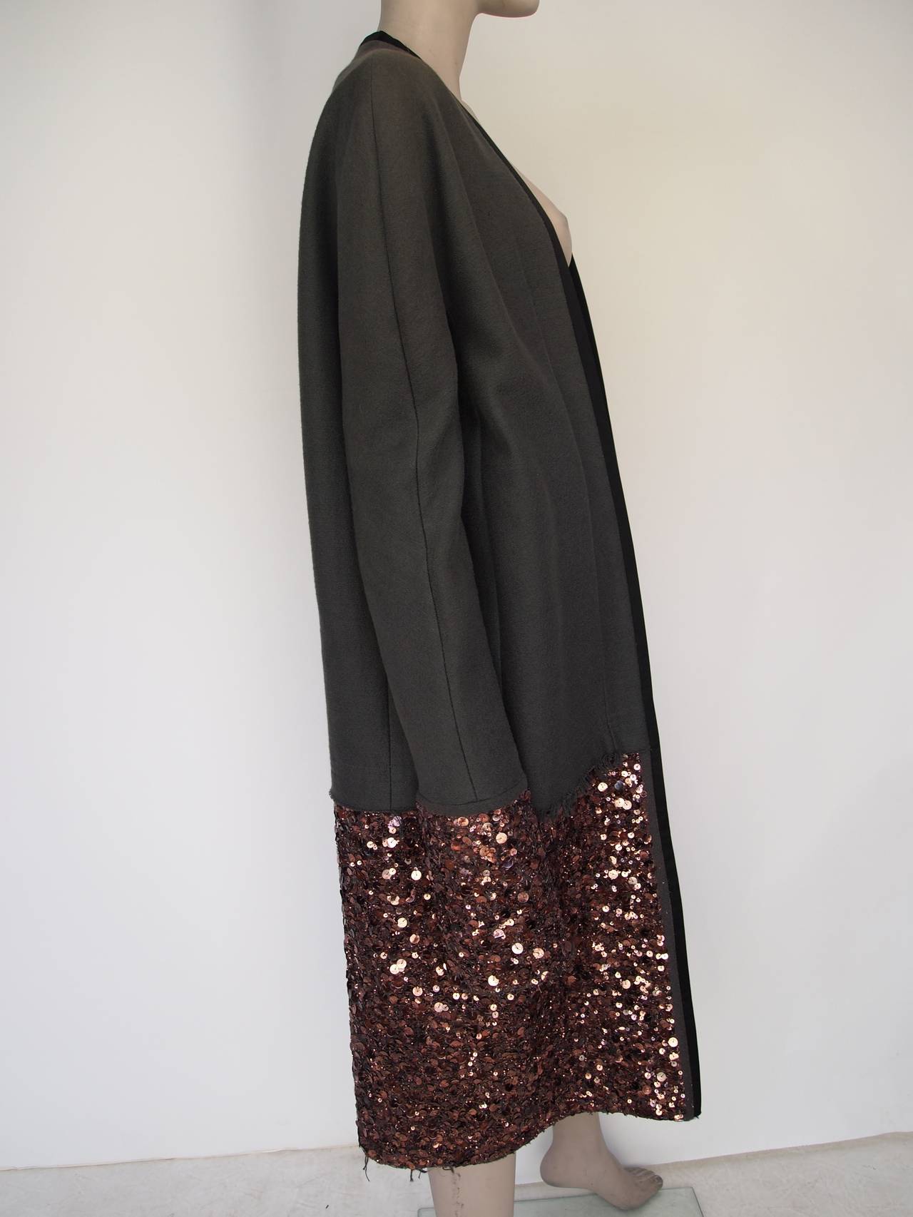 Haider Ackermann, Autumn/Winter 2011 wool coat with copper sequin embellishment and fully lined.