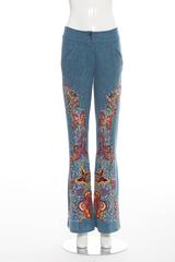 John Galliano For Christian Dior Embroidered Linen Pants, Spring - Summer 2002