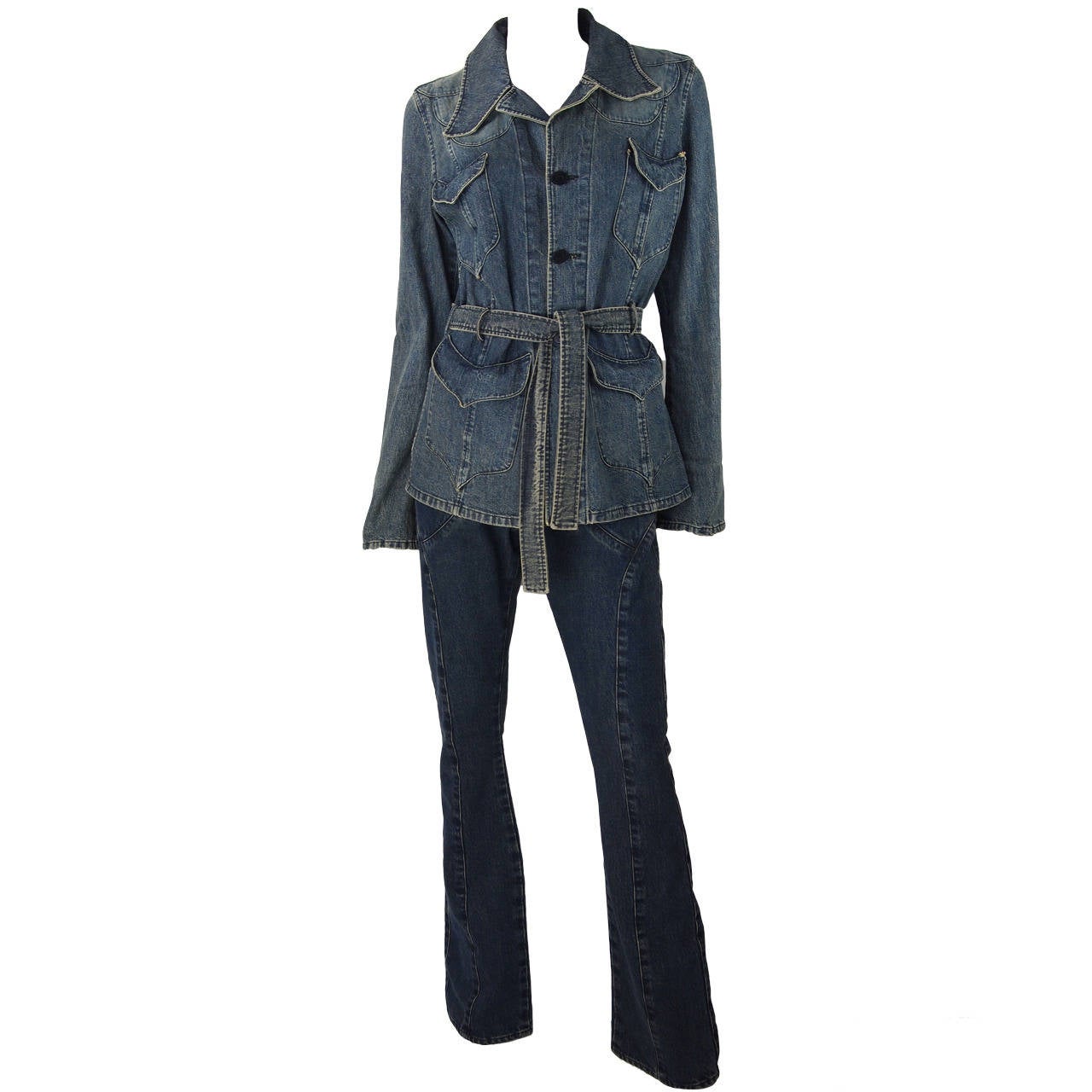 Henry Duarte Denim Pant Suit For Sale