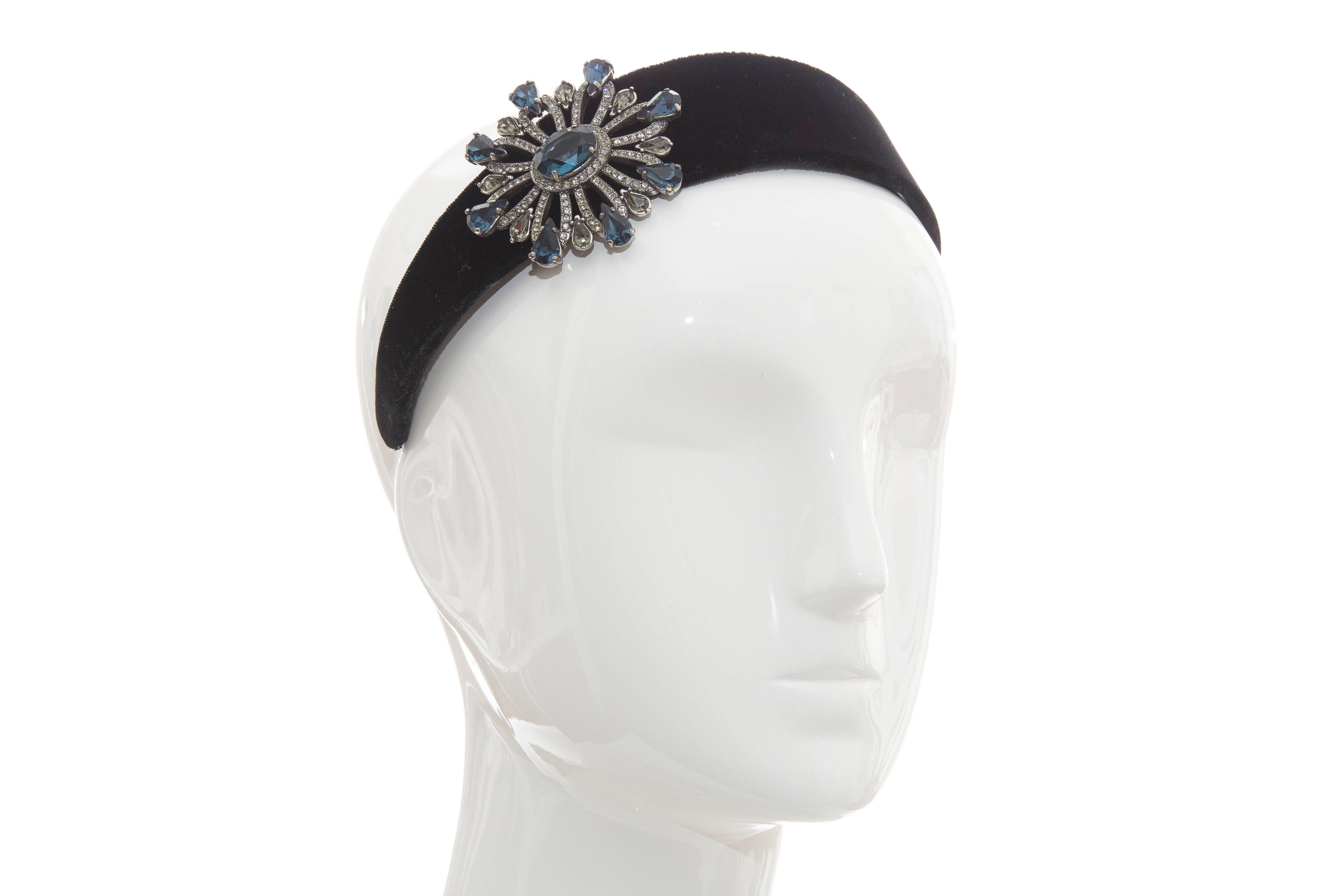  Alber Elbaz for Lanvin Runway, Fall 2005  black velvet crystal embellished headband.