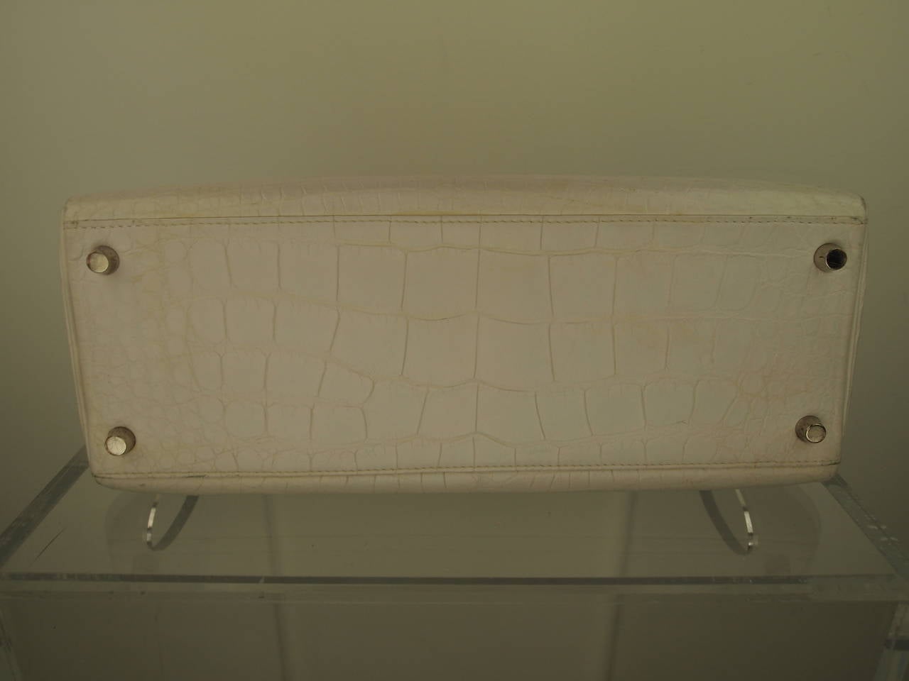 Hermes White Matte Alligator Kelly Handbag at 1stdibs