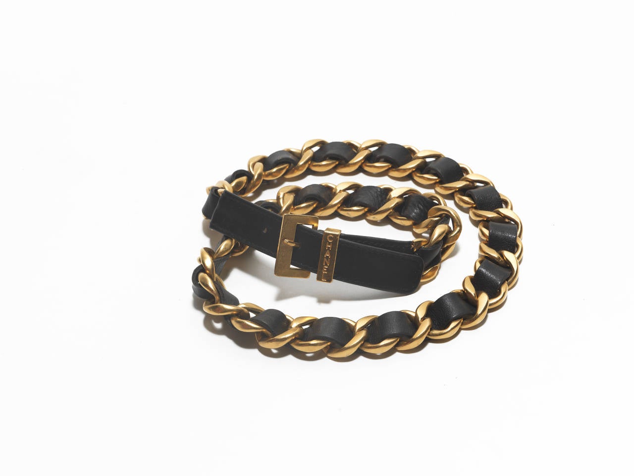 Chanel Black Leather Chain Belt,  Autumn - Winter 1993 In Excellent Condition In Cincinnati, OH