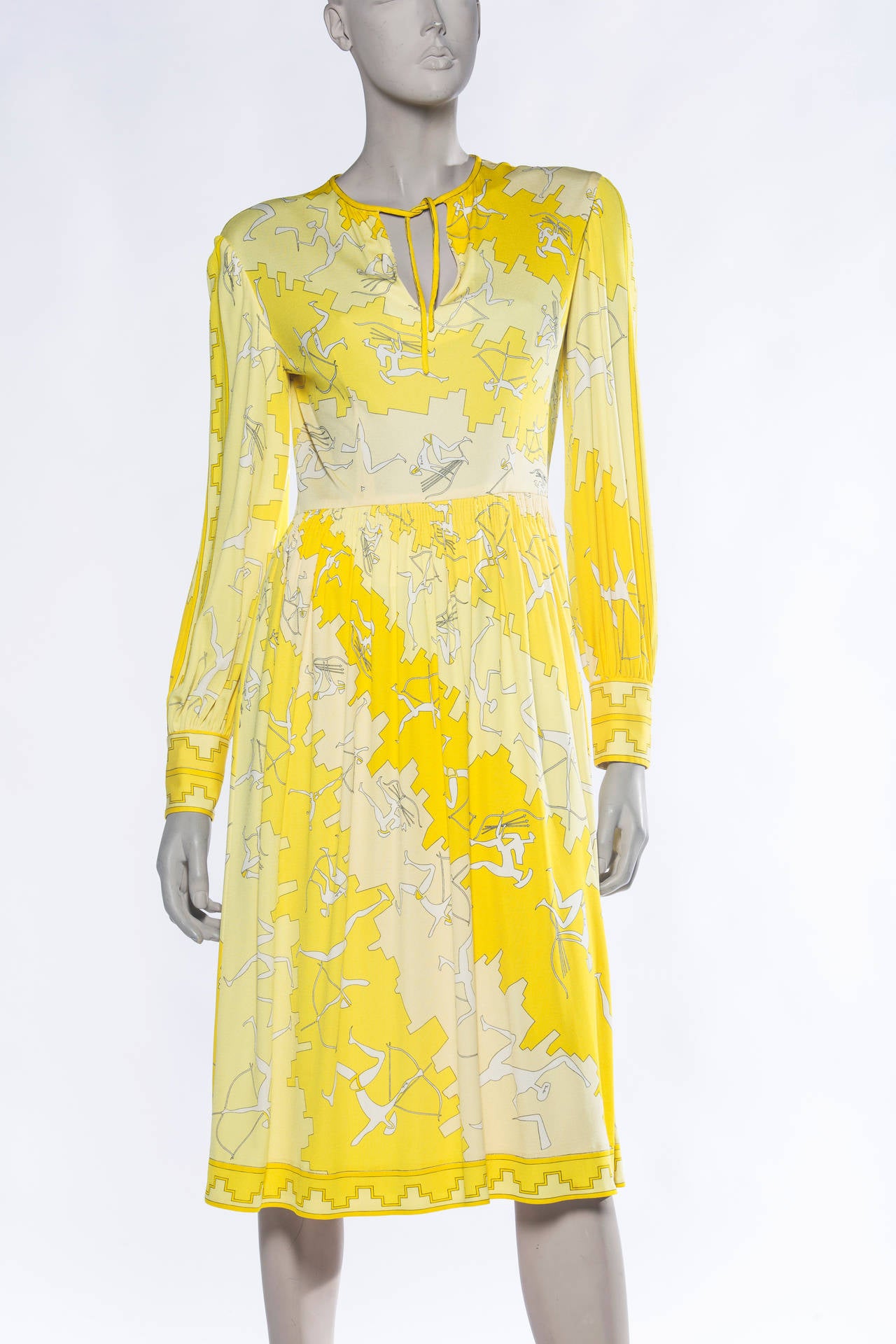 Emilio Pucci silk jersey dress with archery-inspired pattern and the 