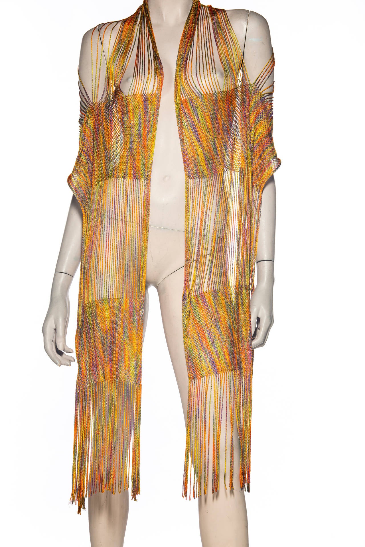 Missoni Rainbow Striped Knit Pant Suit Ensemble, Circa 1970's For Sale 3