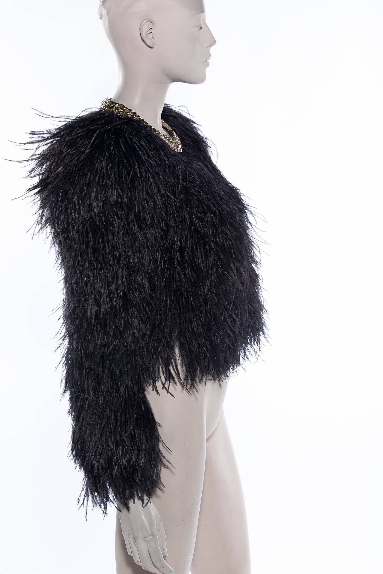 Givenchy Black Ostrich Feather Jacket at 1stdibs