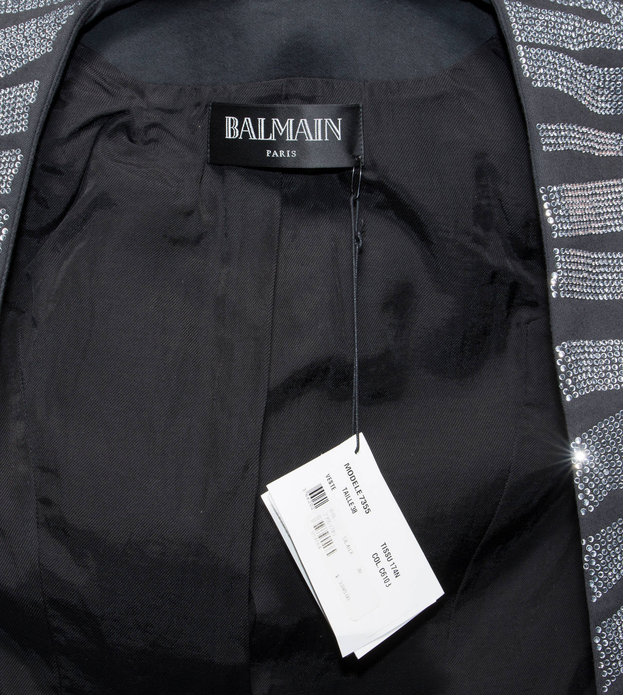 Balmain Crystal Embellished Zebra Print Jacket, Pre-Fall 2014 2