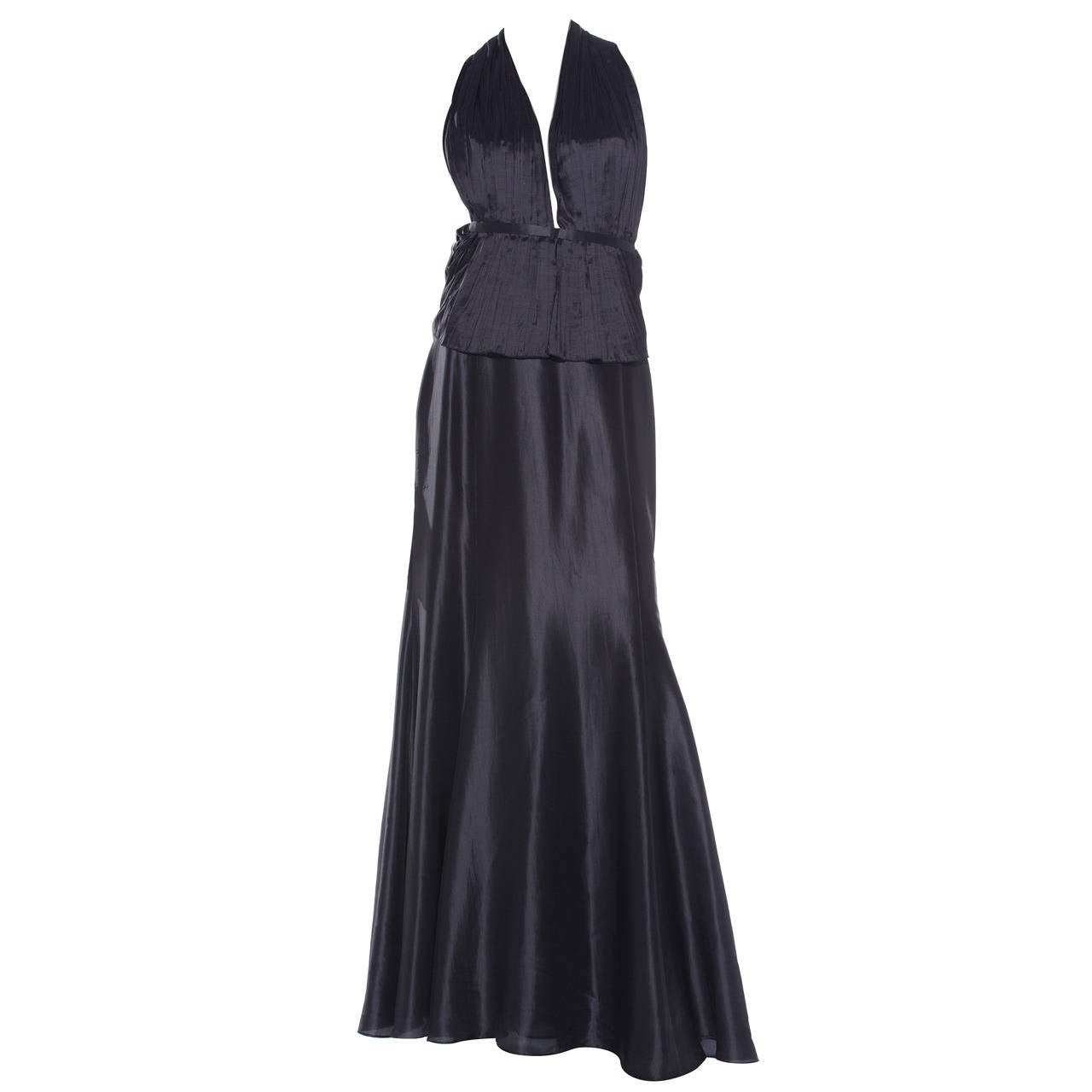 Giorgio Armani Graphite Silk Evening Dress