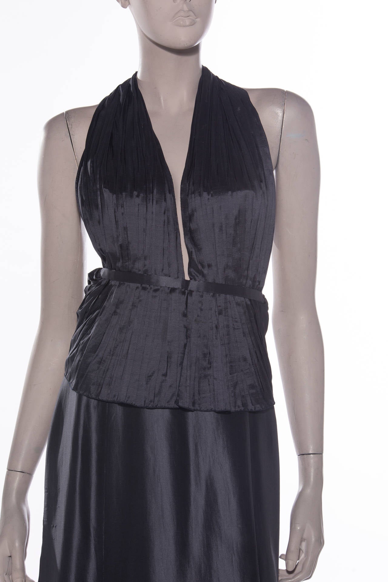 Women's Giorgio Armani Graphite Silk Evening Dress