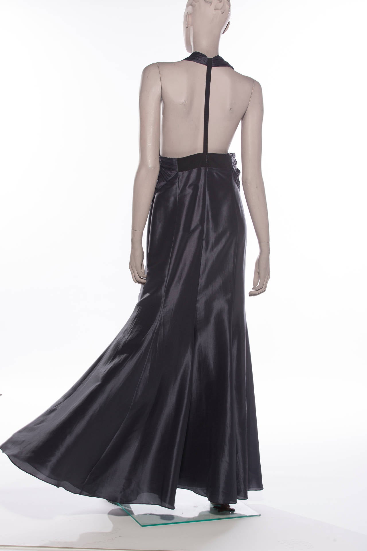 Giorgio Armani Graphite Silk Evening Dress 1