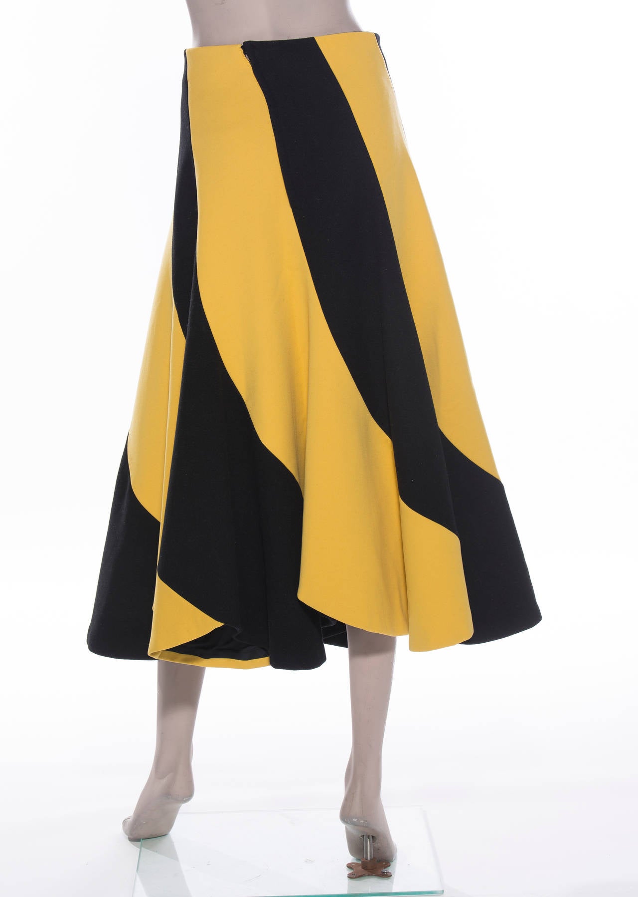 Orange Yohji Yamamoto Wool Nylon Circle Skirt, Circa: 1990's For Sale