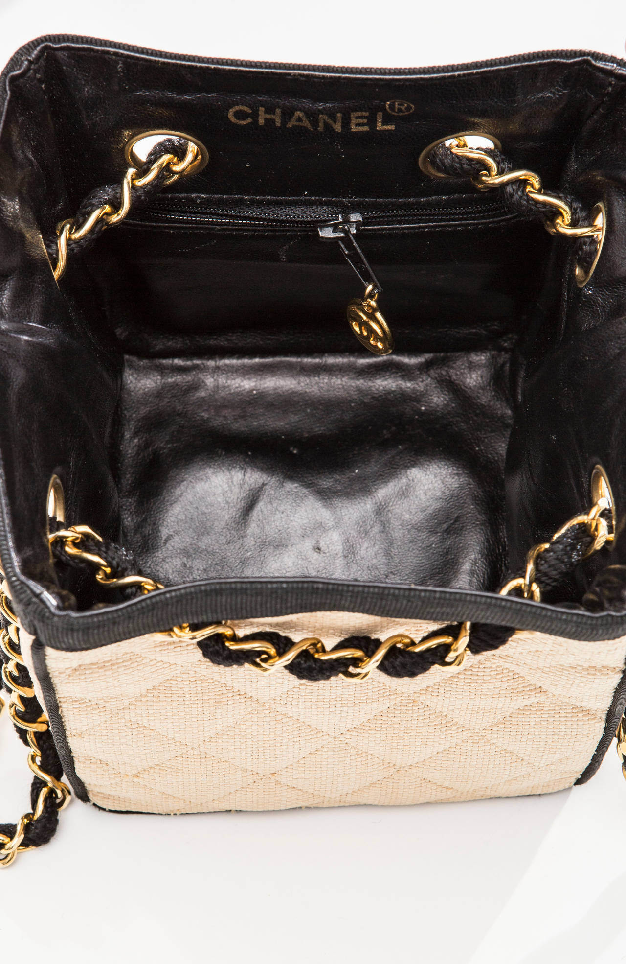 Chanel Raffia Handbag With Grosgrain Trim, Circa 1990's 1