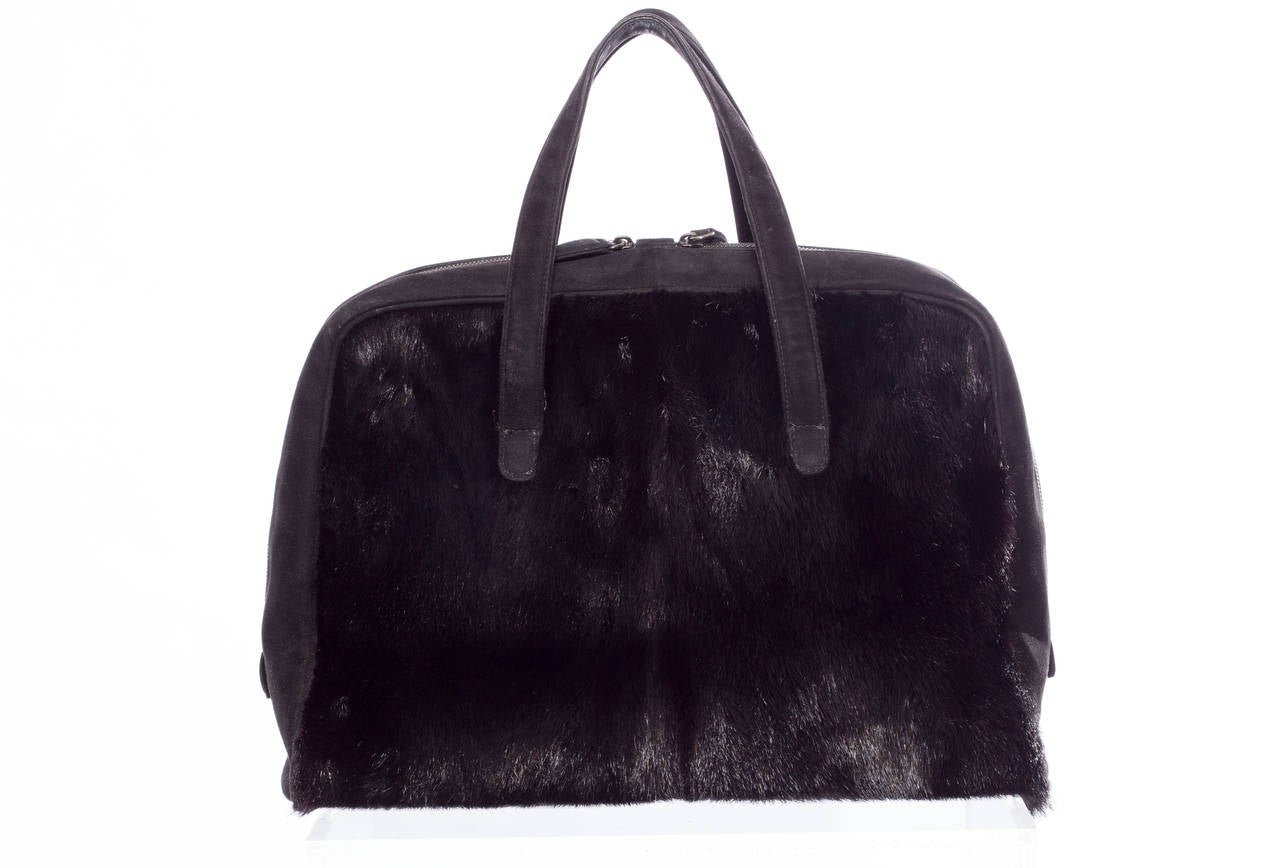 Versace Couture Mink Handbag In Excellent Condition In Cincinnati, OH