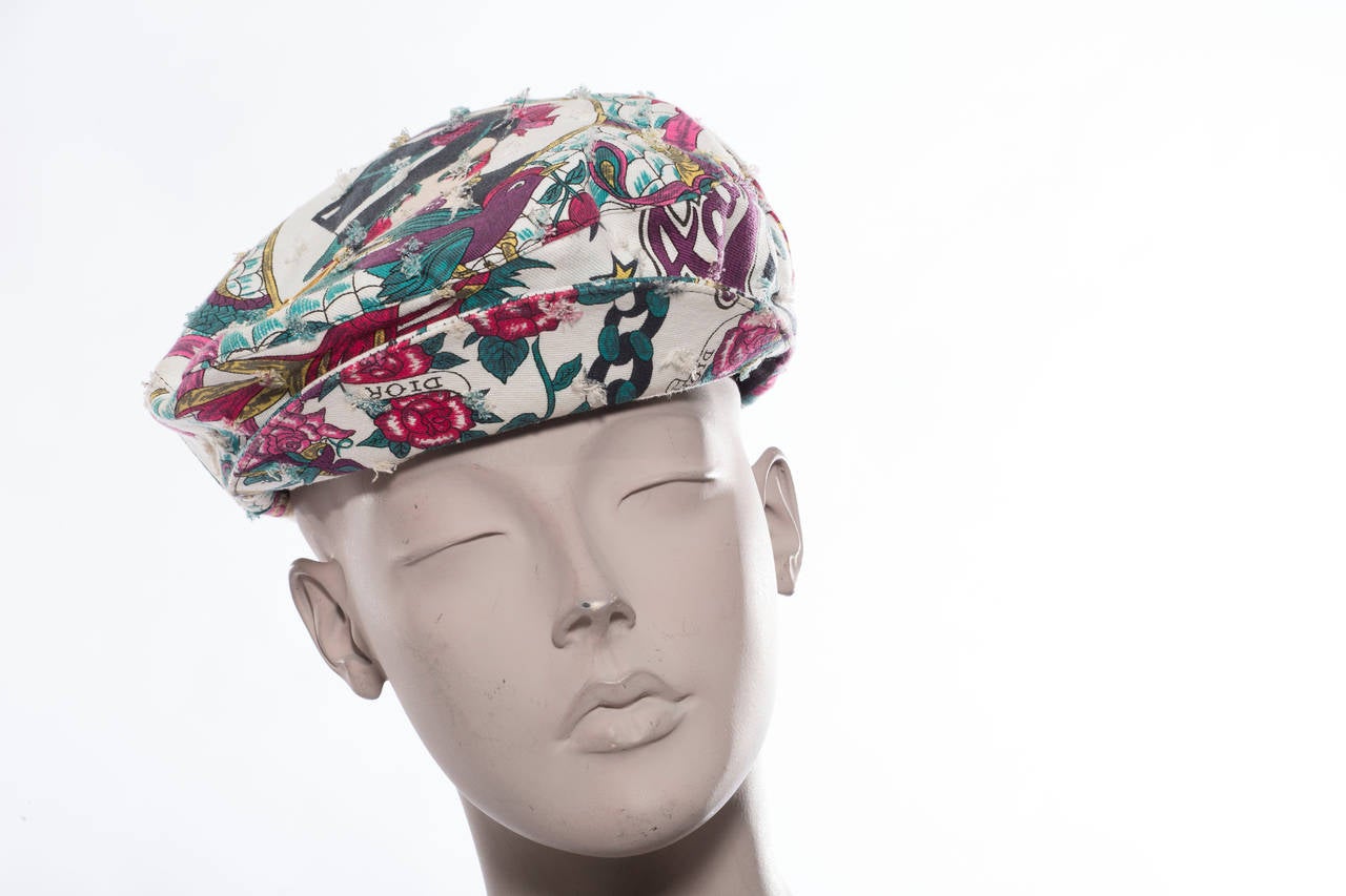 Christian Dior  By John Galliano Embellished Printed Cap 1