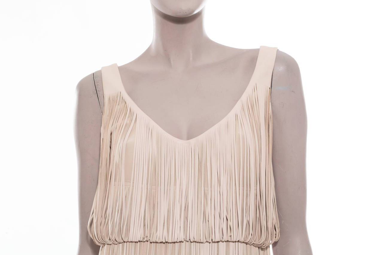 Alexander McQueen Leather Fringe Dress In Excellent Condition In Cincinnati, OH