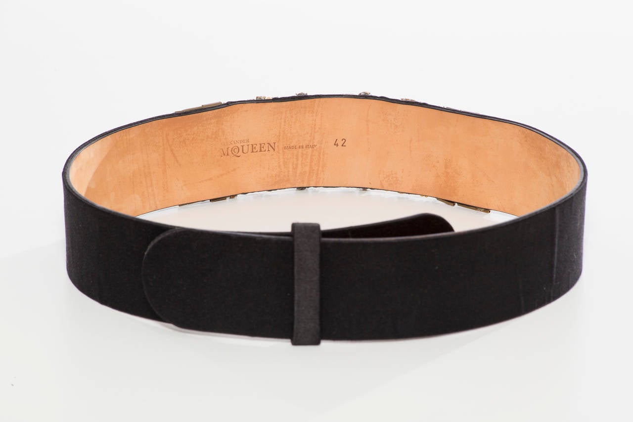 Women's Alexander McQueen Embellished Satin Belt