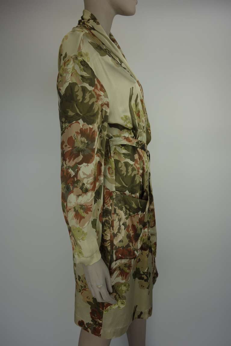 Dries Van Noten floral silk jacket with two front pockets.