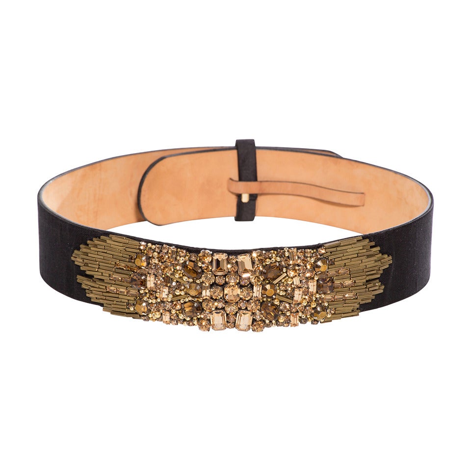 Alexander McQueen Embellished Satin Belt