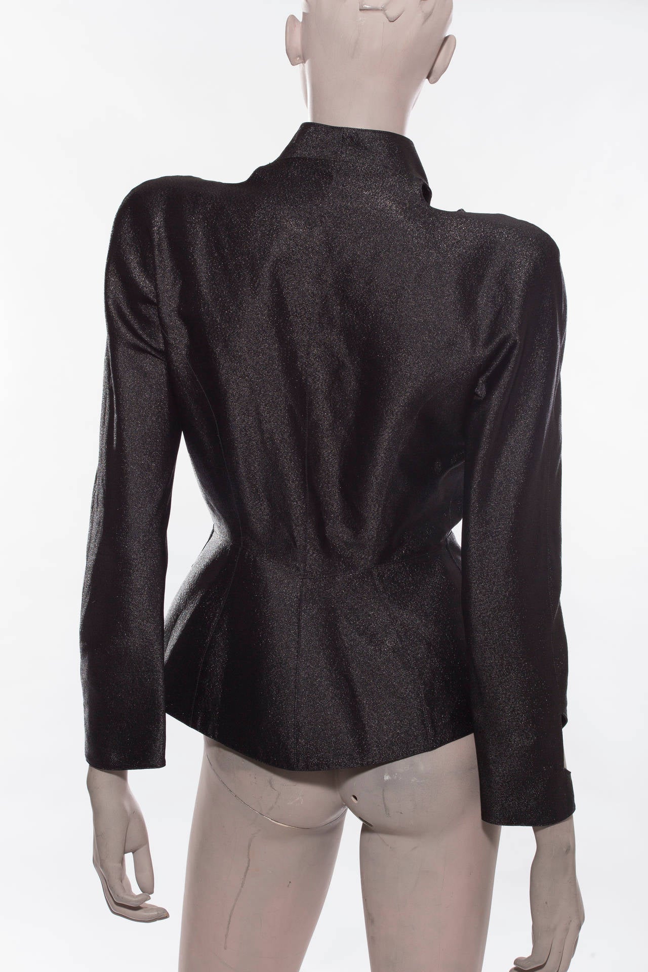 Thierry Mugler Black Jacket With Cut-Out Sleeve And Shoulder, Circa 1980's In Excellent Condition In Cincinnati, OH