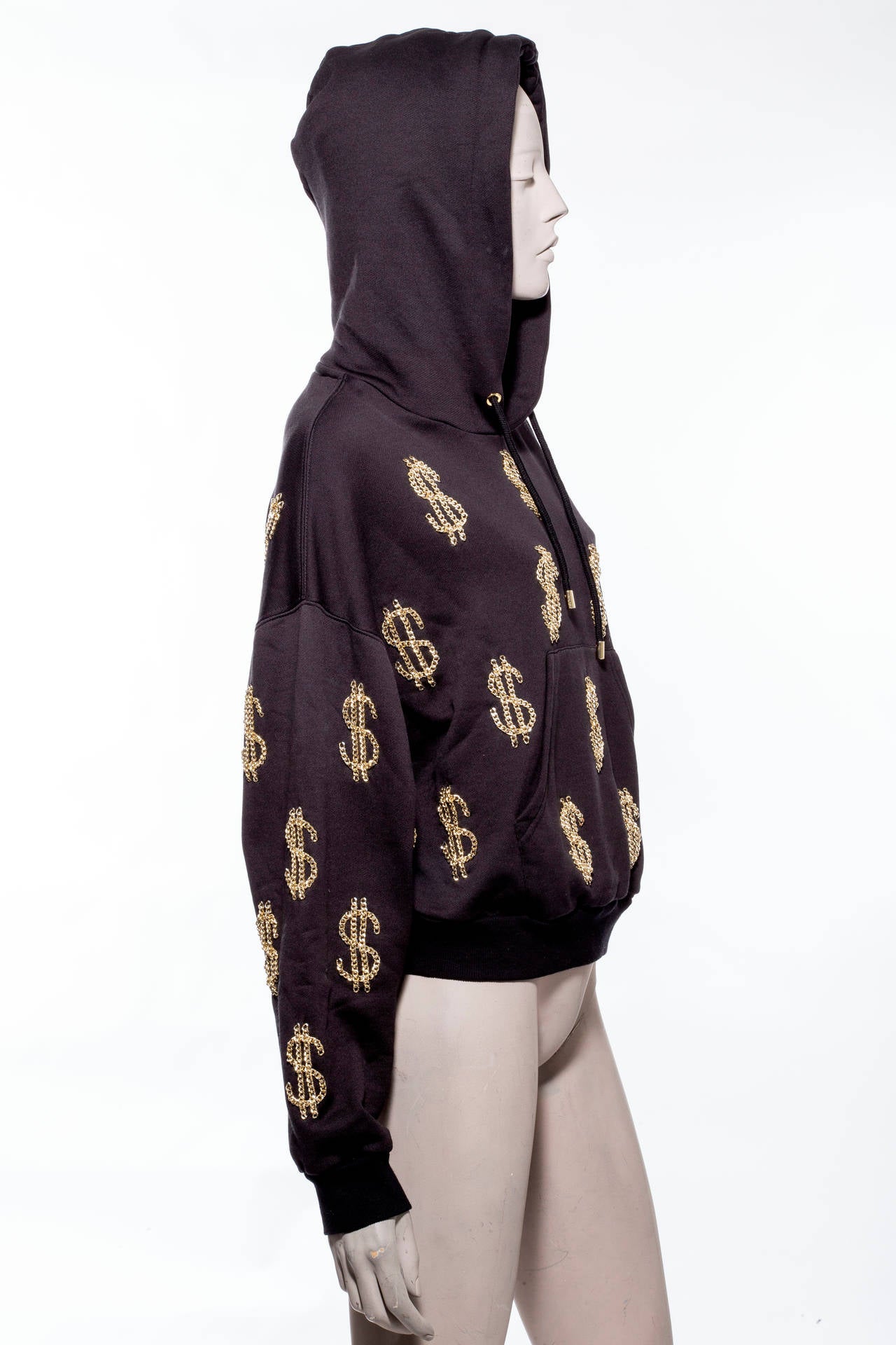 Women's Moschino Couture Hoodie With Chain-Link Dollar Sign Appliques