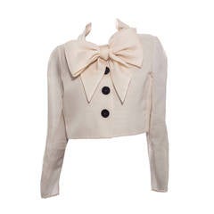 Bill Blass Cream Silk Gazar Bolero, Circa 1970s 10