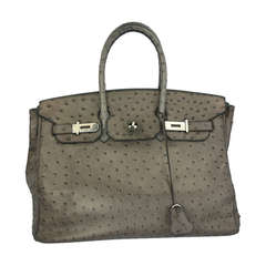 Hermes 35 Cm Ostrich Handbag
