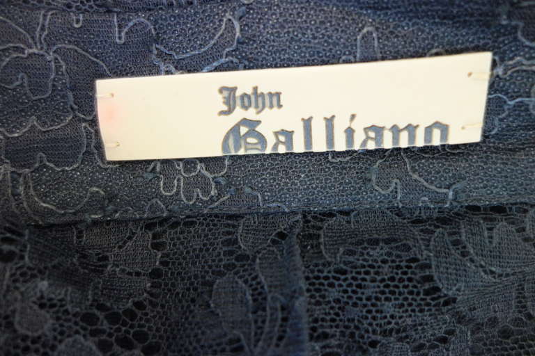John Galliano Black Lace Trench Coat 2