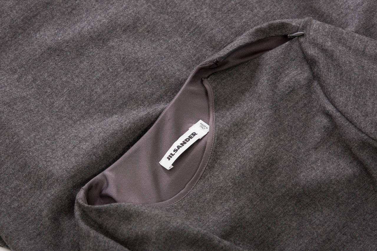 Raf Simons for Jil Sander Grey Wool Jersey Dress In Excellent Condition For Sale In Cincinnati, OH