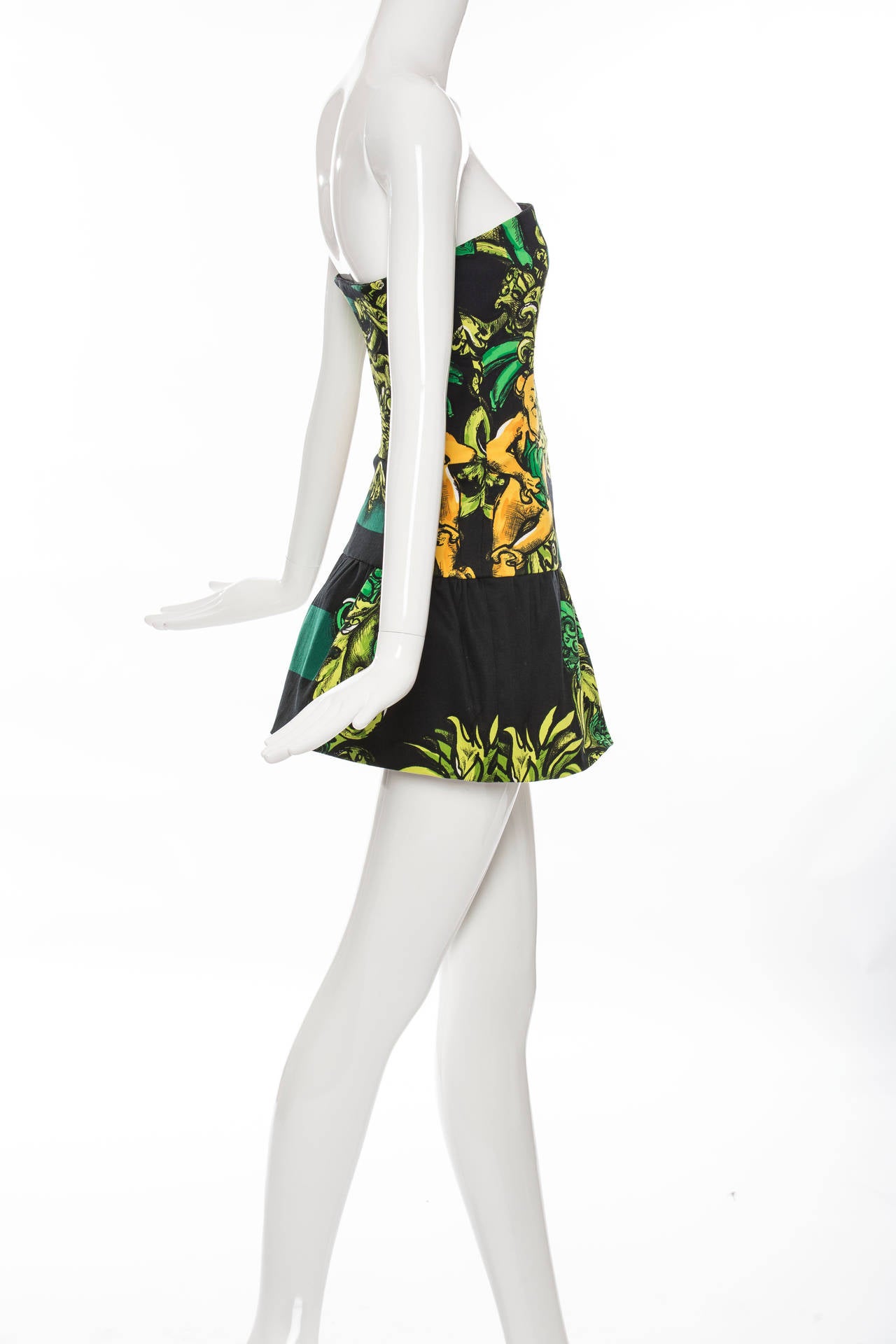 Prada, Spring/Summer 2011 strapless printed dress with structured fit and flare silhouette and side zip closure.