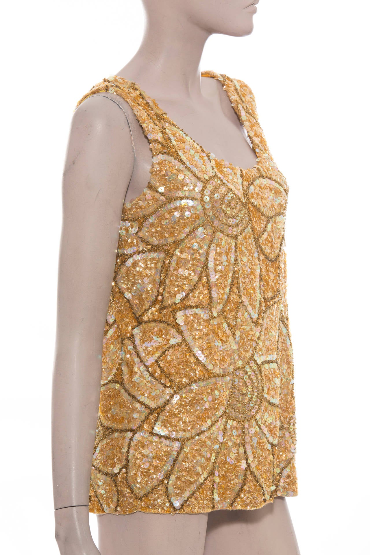 Brown Gene Shelly's Boutique International Knit Sequined Dress And Top, Circa 1960 For Sale