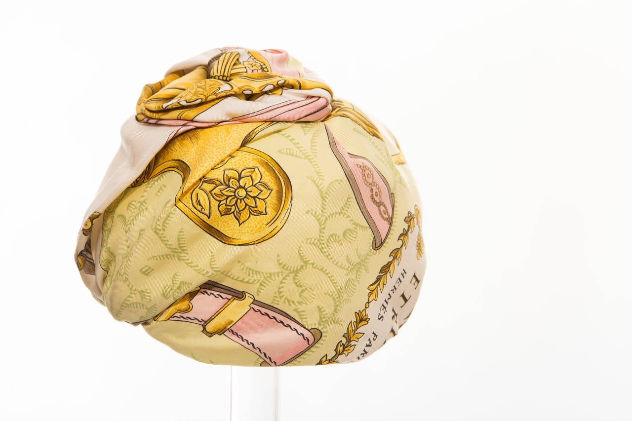 Women's Hermes Silk Turban, Circa 1980's