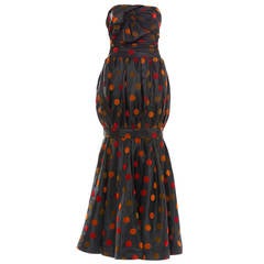 Nina Ricci Strapless Silk Taffeta Evening Dress, Circa 1980s 4
