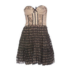 Christian Dior By John Galliano Strapless Lace Dress