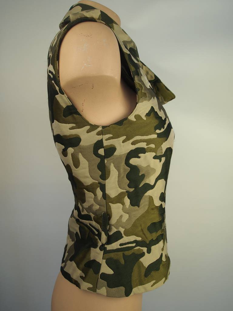 Alexander Mcqueen button front camouflage vest with early label.